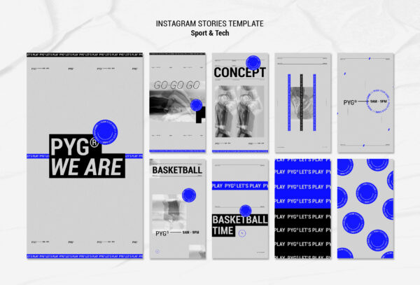 Play basketball concept instagram stories